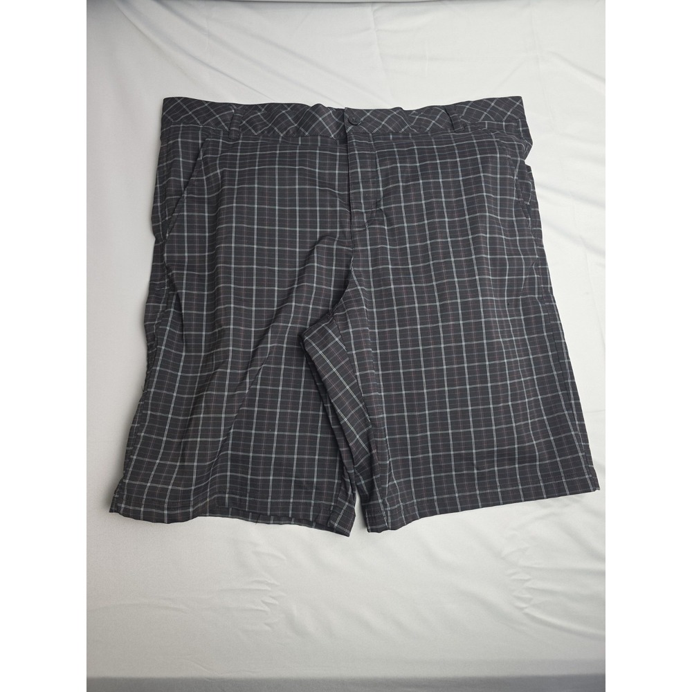Fila Sport Golf Mens Plaid Shorts Black Red Size‎ 40 Performance Flat Front